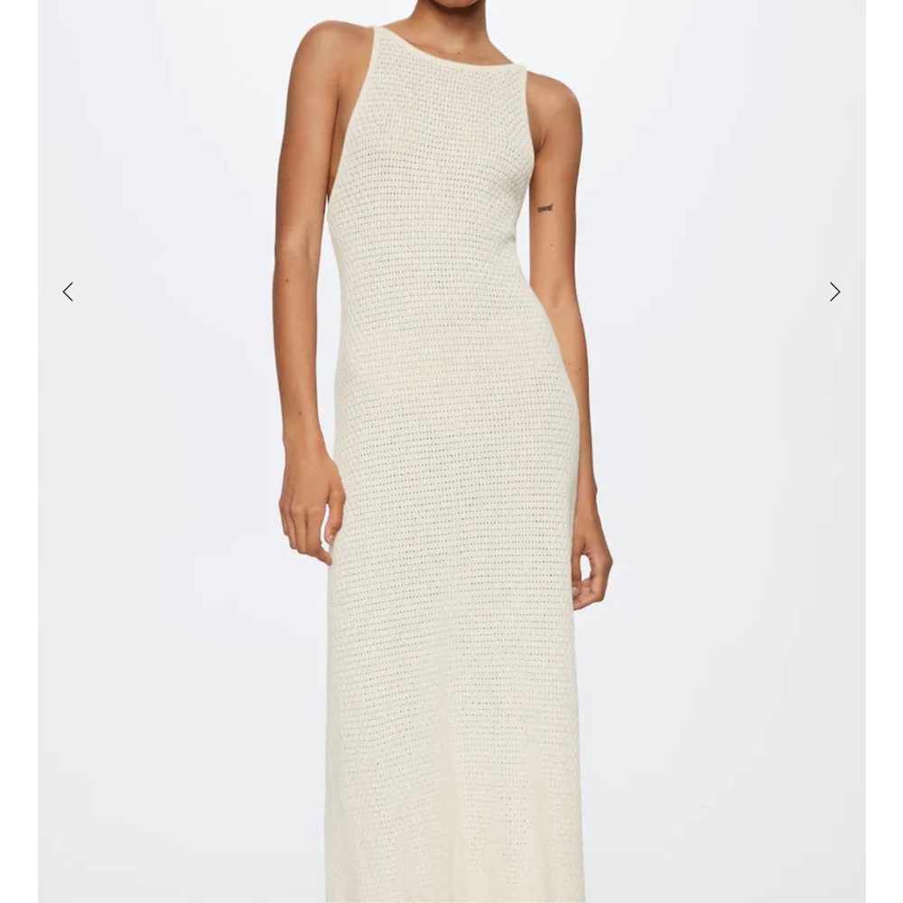Knit cotton-blend dress NWT MANGO